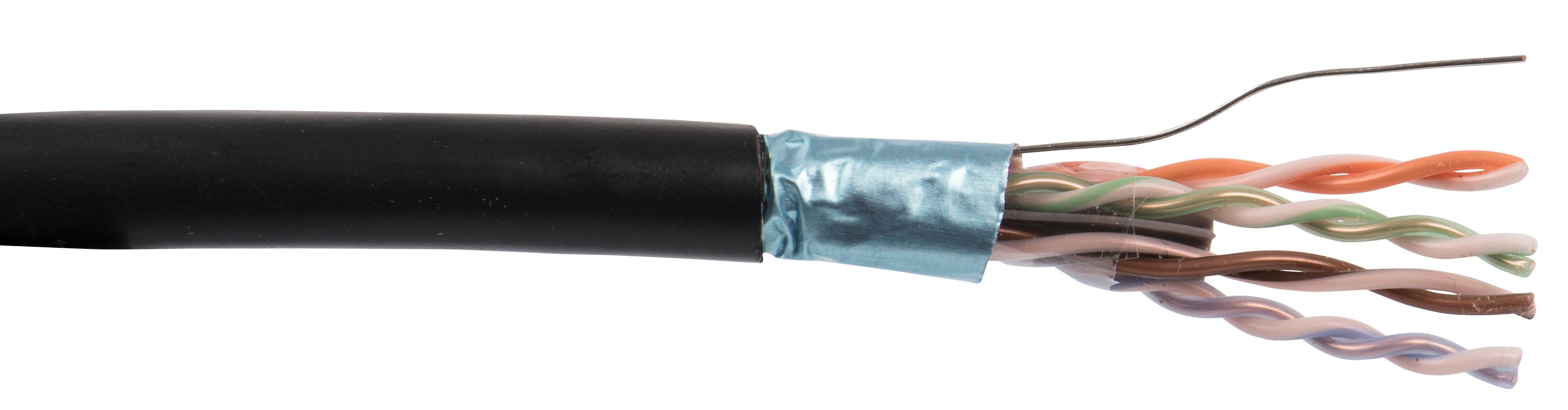 Cable, Copper, Solid, F/UTP - Foiled/Unshielded Twisted Pair, Black