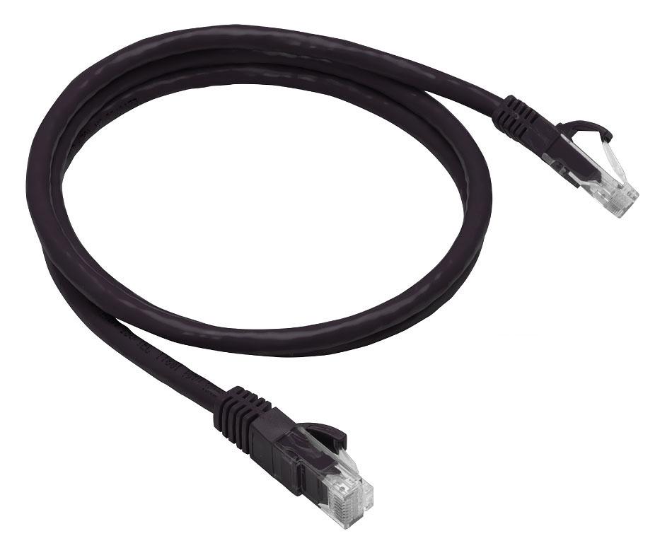 Cat 6 True Patch Cable,RJ45,RJ45,U/UTP,Non-Plenum,Black Jacket,1 ft. Lg ...