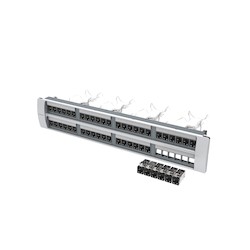 SYSTIMAX 360 GigaSHIELD X10D shielded modular panel, Cat 6A, 2U, 48 port, silver