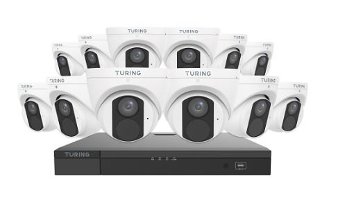 Network Video Security Kit, Includes (12) 4MP Turret Cameras, (1) 16 ...