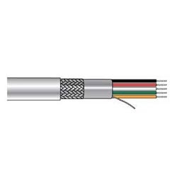 Communication-Control-Industrial-Cable, Communication-Control, 4 Conductor, 28 AWG, Foil Braid, 300 V, PVC Jacket, SR-PVC Insulation, 0.181 Jacket Diameter, 0.035 Jacket Thickness, 7/36 Stranding