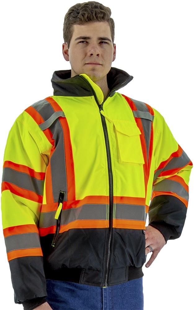 Majestic High-Visibility Waterproof Jacket: Quilted Liner, DOT Striping ...