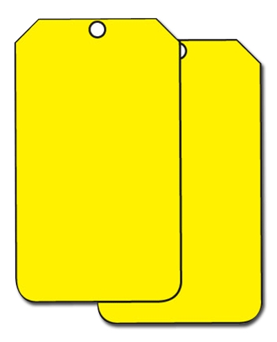 Hazard Tags: Blank Yellow Tags, 25/Pkg., Cardstock, 5.78