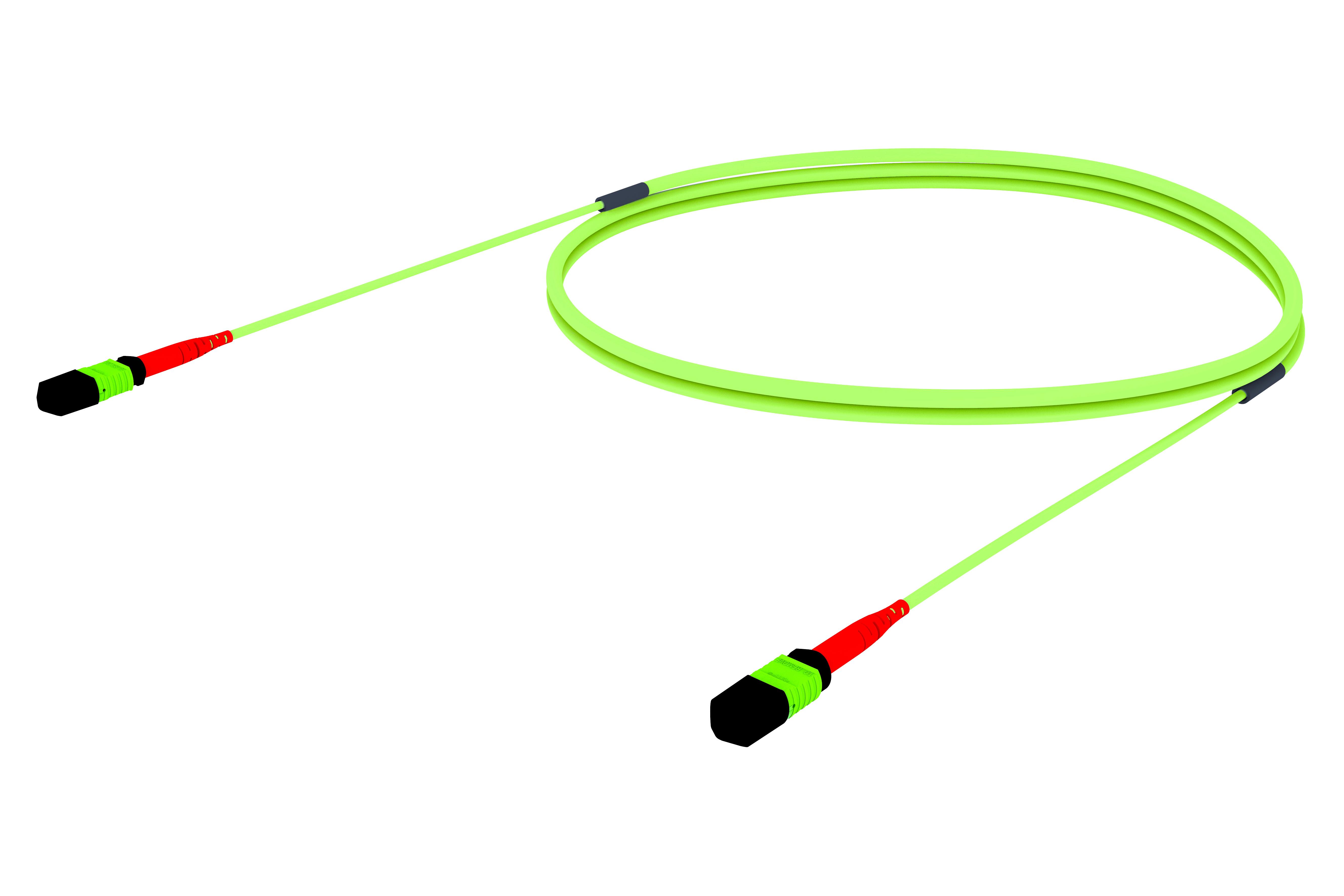 Fiber Trunk Cable Assembly, OM5, 790 ft. lg, Stranded, Fiber, Lime ...