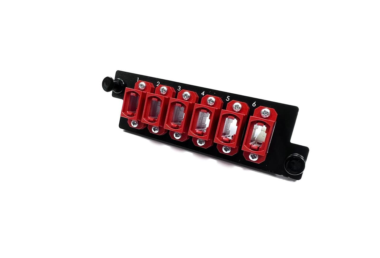 PANEL, HD, 6/MPO, RED ADAPTERS, FEED-THRU, MULTIMODE, TYPE A