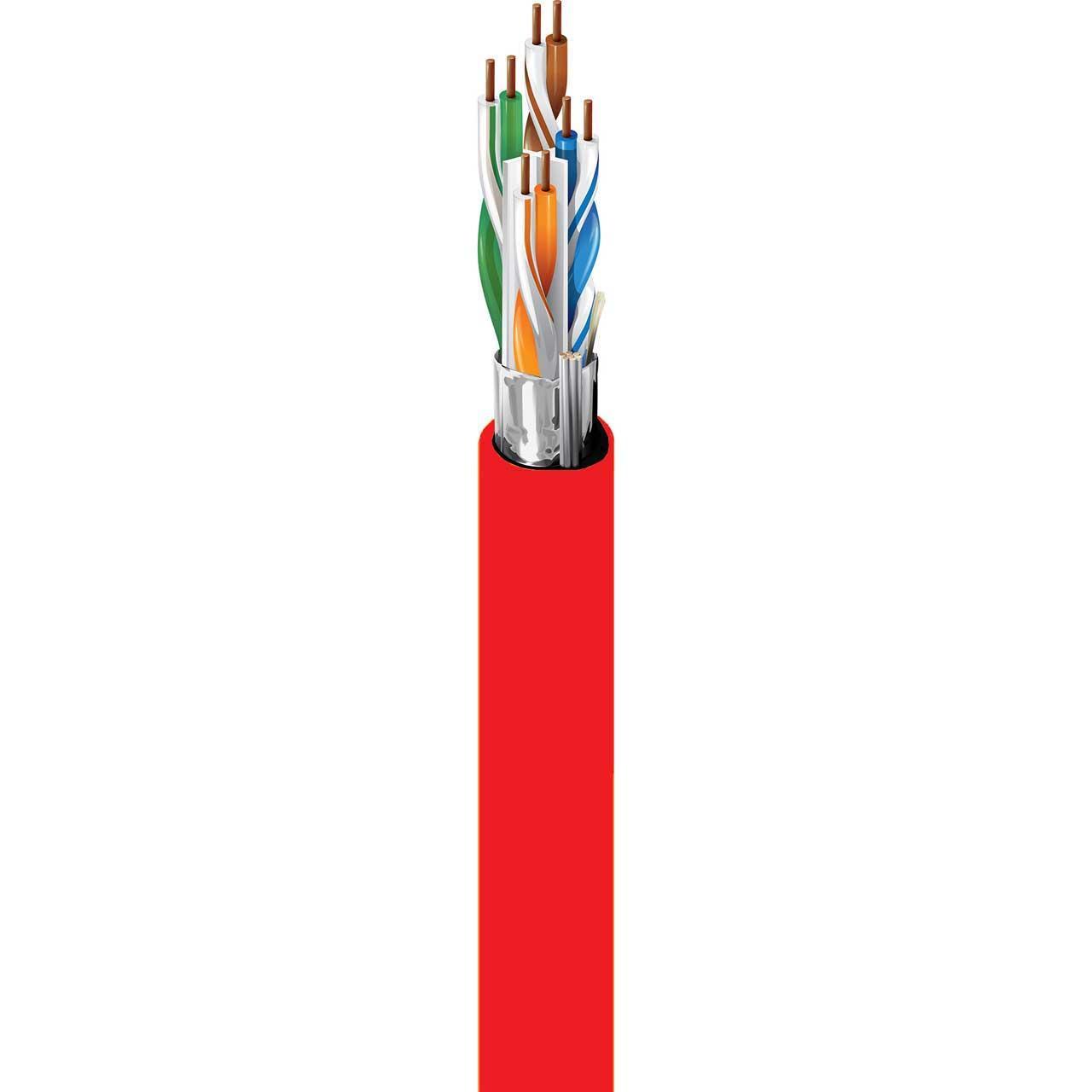 Cable, Solid, F/UTP - Foiled/Unshielded Twisted Pair, 23AWG, Red