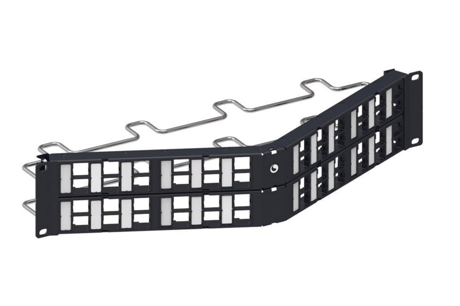 COMMSCOPE Patch Panel, 48-Port, 2U, Cat5e/Cat6, Unshielded, Angled