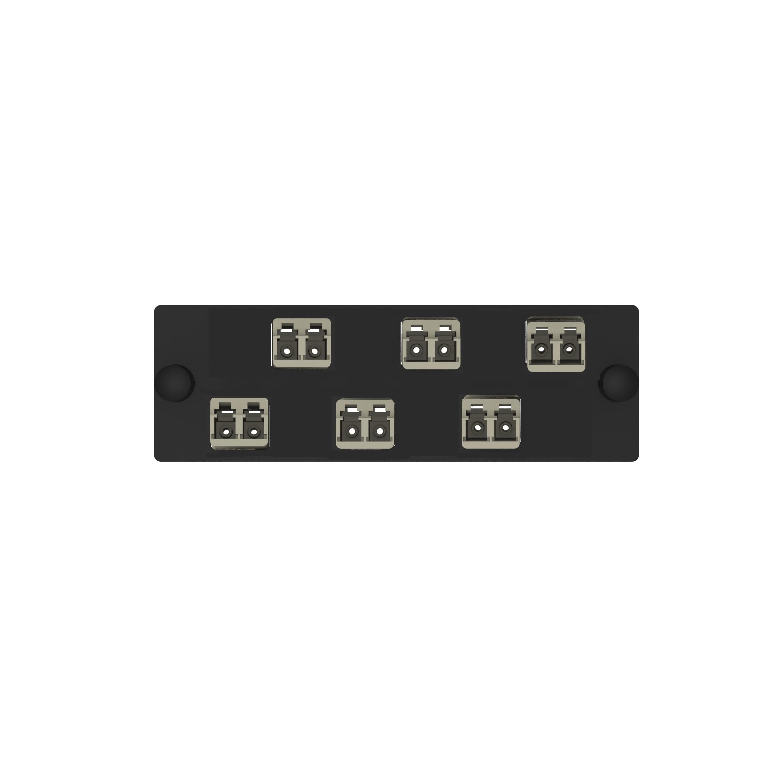 Front Loading Adapter Panel, Multi-Mode (OM1), 6 Fiber, LC
