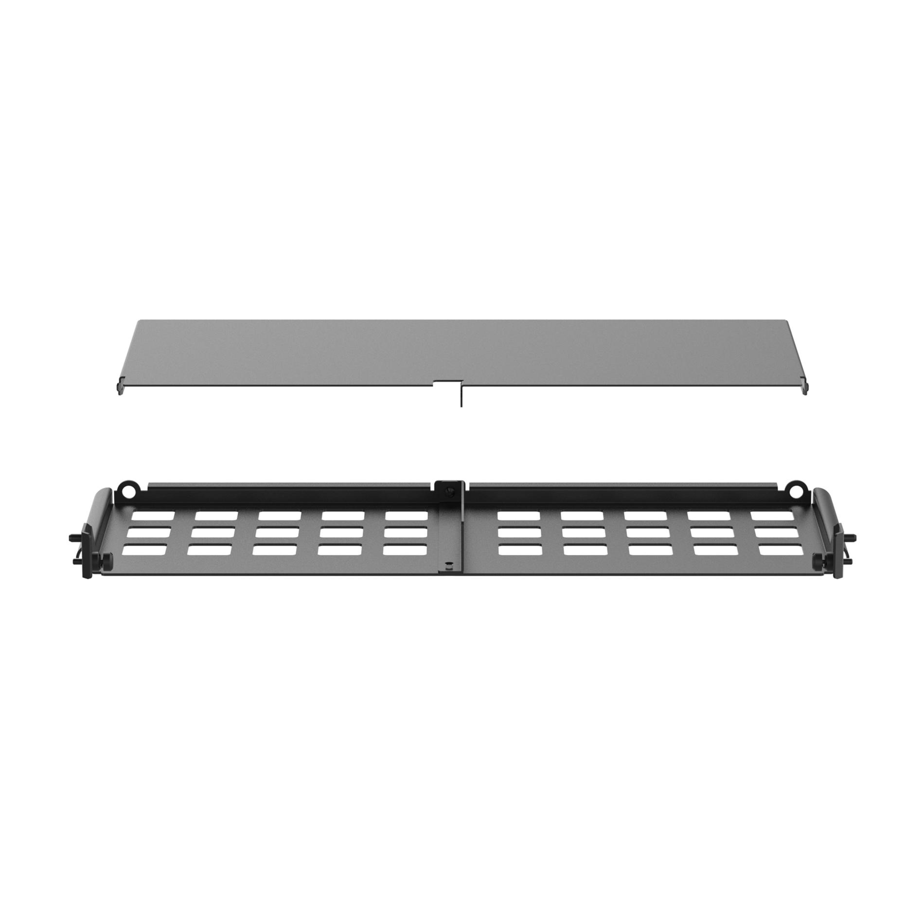 Patch Panel Trunk Slack Plate, Steel, Black, 8.88 in. L, 17.59 in. W, 1 ...