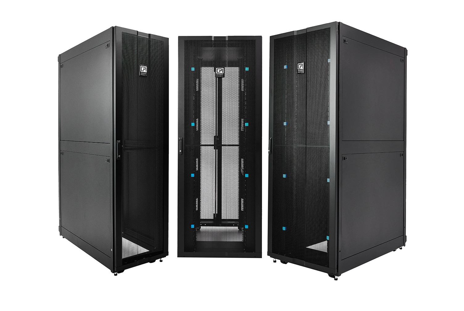 Data Center Cabinet,Black,Steel,41.3 in. Dp,84.6 in. Ht,31.5 in. Wd,45U ...