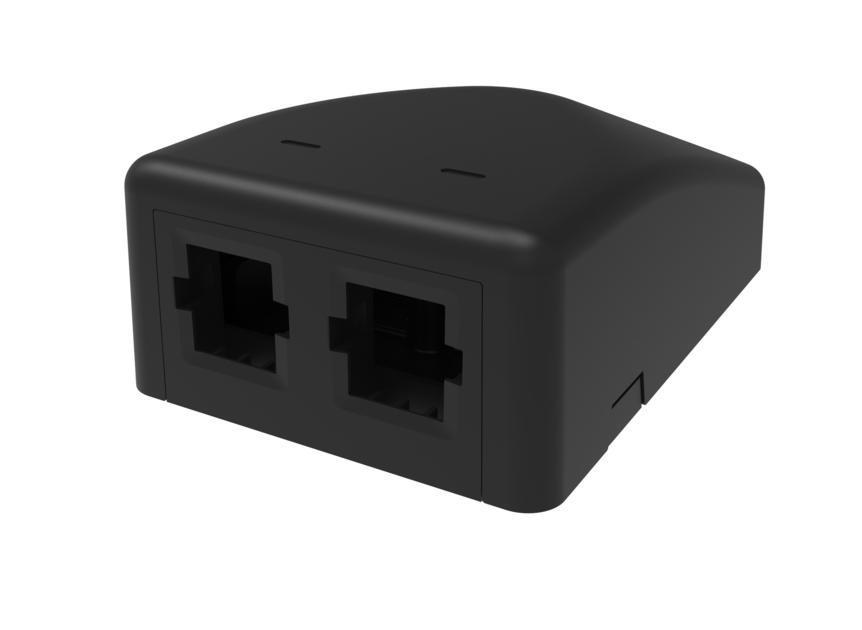 SMB Surface mount box, Electrical Black, Thermoplastic, 2Port, Surface ...