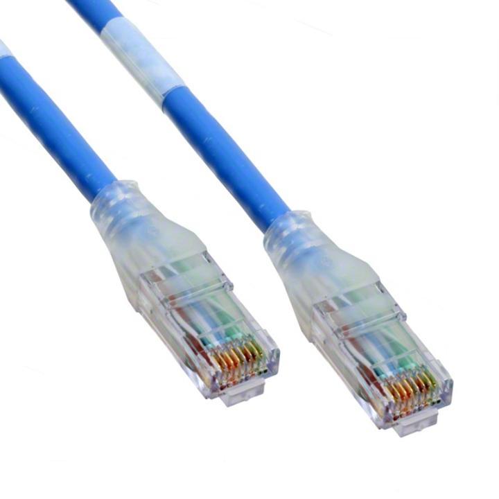 Cat 6A Patchcord,RJ45,RJ45,U/UTP,CM,Blue Jacket,7 ft. Lg,4 Pair,24 AWG ...