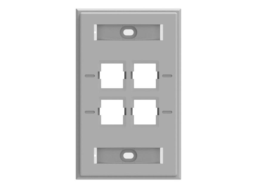 Faceplate Kit, High-impact, Smoothe, Indoor, 1 Gang, Size Standard, Gray