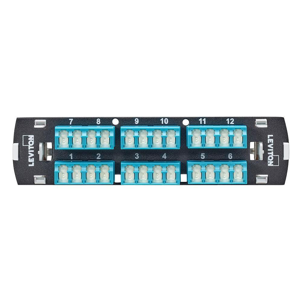 Adapter Plate, Quad LC Connection, Aqua/Black