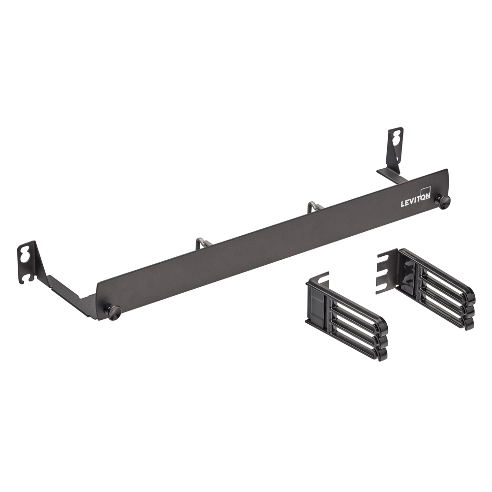 Cable Manager Tray, Black, 6 ga. Steel/Plastic, Flush-Mount, 1U Rack Units