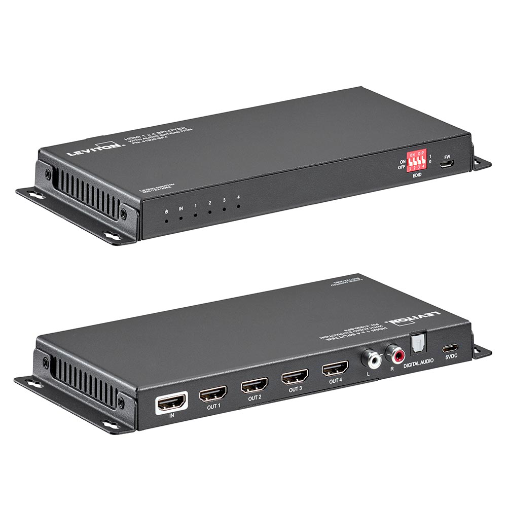 Splitter, 4K, 4 Output, 1 Input, Outputs HDMI, 4-Way, Width 7.5 in ...