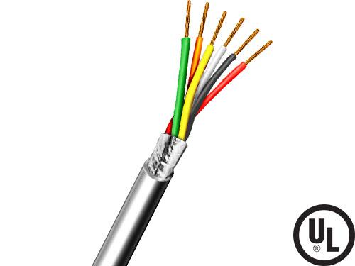 Multi-Conductor Cable, Bare Copper, 6 Conductor, 300 V, PVC Jacket, 22 AWG