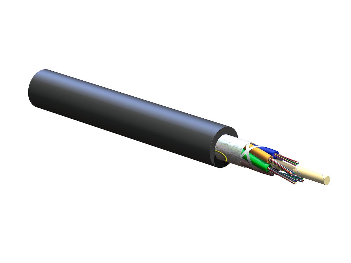 Indoor/Outdoor Fiber Cable, OS2, Loose Tube, Black, Yes