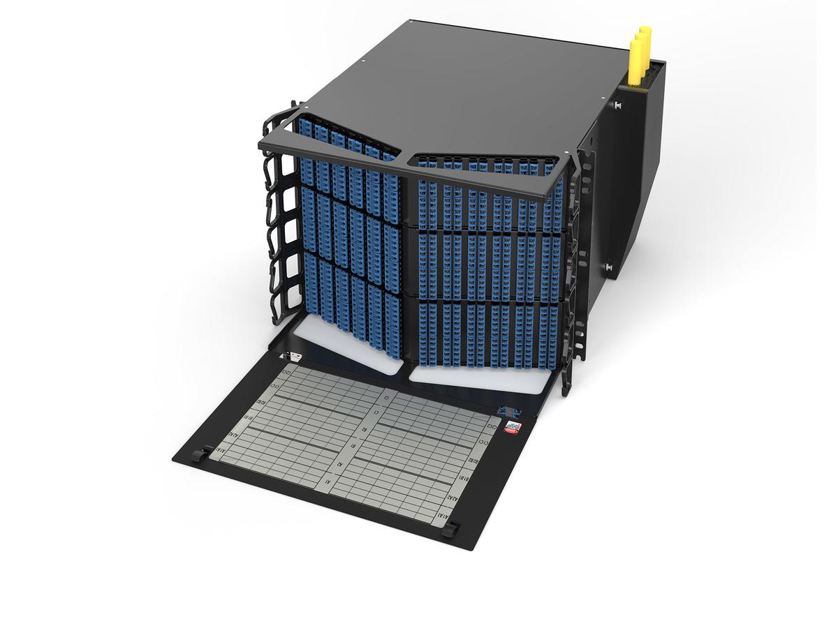 Fiber Optic Housing, Rack Mount, 432 Ports, Blue, 864 Fiber, 6 Unit ...