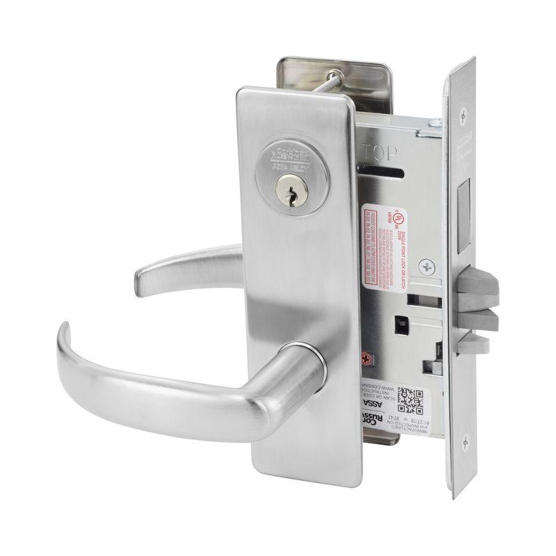 Mortise Lock, ANSI: Grade 1, Function: Entry Lock, US26D Satin Chrome ...