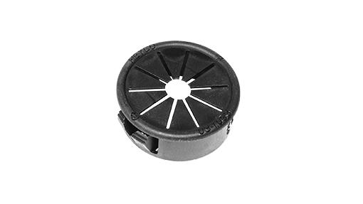 Wire Run Plug, Diameter 1-3/32 in., Black