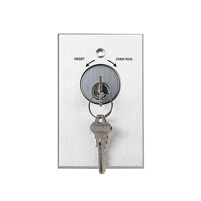 Reset/Override Key Switch, Single-Pole, Double Throw Switch, Momentary ...