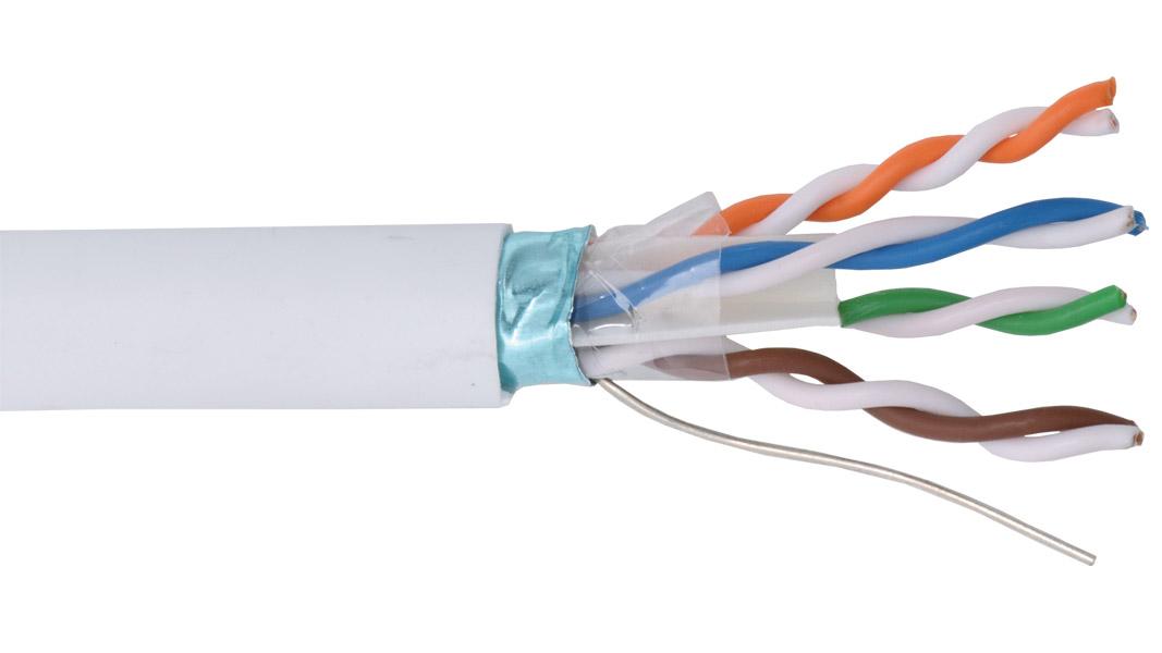 Cable, Solid, Copper, F/UTP - Foiled/Unshielded Twisted Pair, Yellow