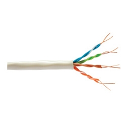 CABLE, 24 AWG, 4 PAIR, UNSHIELDED TWISTED PAIR COMMUNICATIONS CABLE SOLID BARE COPPER CONDUCTOR CAT 5E PP, PVC GRAY JACKET COMES ON REEL DT350 RATED TO 350MHZ