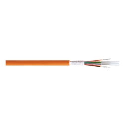 Fiber Optic Cable, 6 fiber 62.5/125 multimode fiber tight-buffered Low Smoke Zero Halogen Intex tight-buffered 0.9 mm, Low Smoke Zero Halogen, IEC332-1, pull < 450 N, D = 5.9 mm, color orange