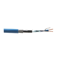 1.5 MM SQUARED, 1 PAIR, BS5308 PT1 TYPE 2 BARE COPPER, PE, OVERALL SHIELD, LOW SMOKE ZERO HALOGEN, STEEL WIRE ARMORED, LOW SMOKE ZERO HALOGEN COLOR BLUE 7/0.53 MM