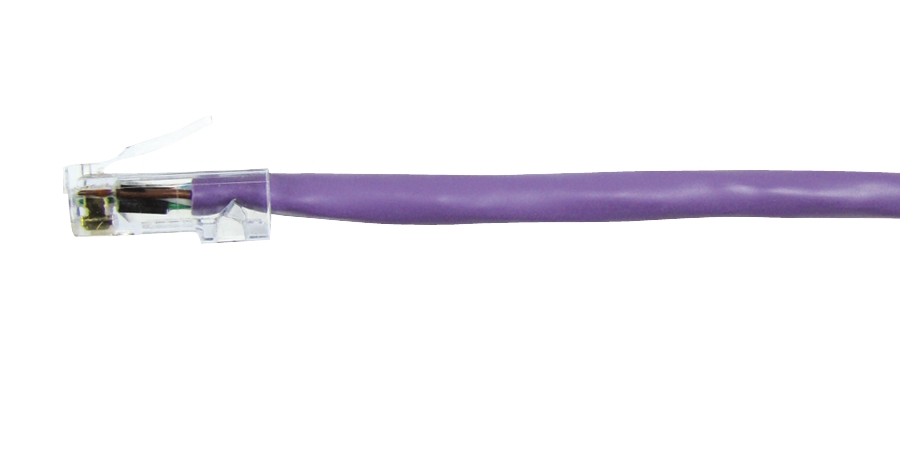CBL ASSY MOD D/E 24-4PR STRANDED CAT6 568A/B 10FT VIOLET