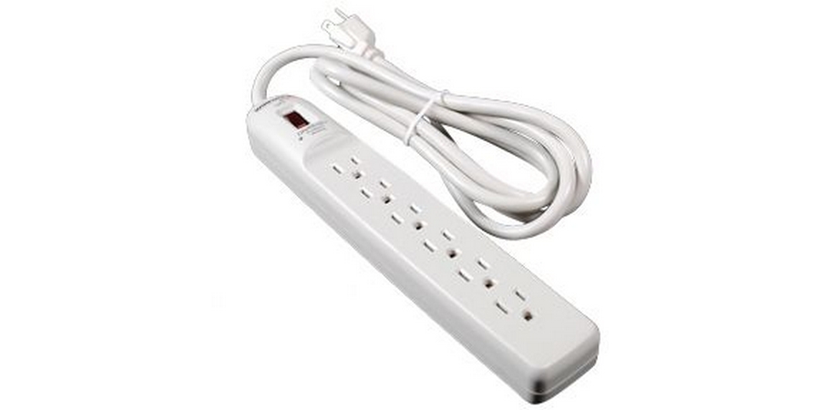 Surge Protection Strip, 6 Outlet, 15A120V, NEMA 5-15, Polymeric, Putty ...