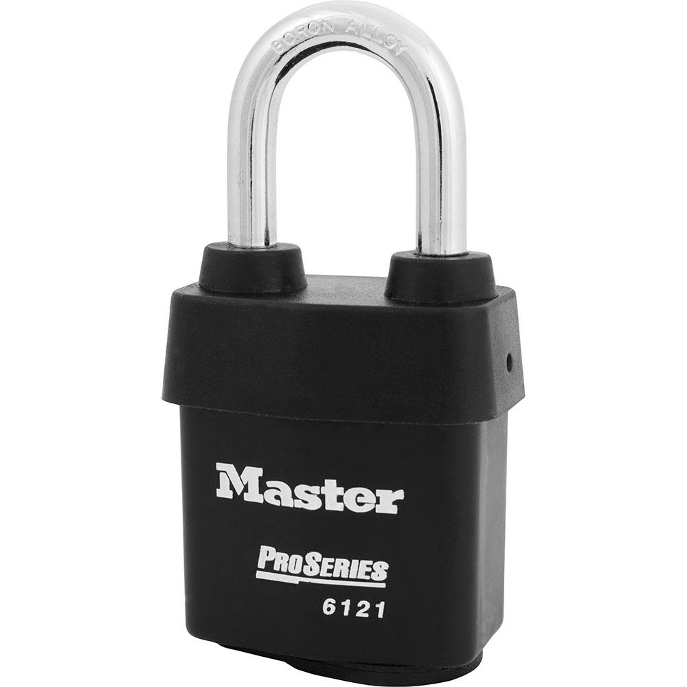 Padlock, Black, Rectangular, 2-13/16 in., 5/16 in. Shackle