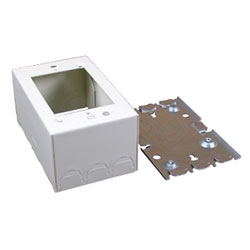 Steel shallow device box Ivory
