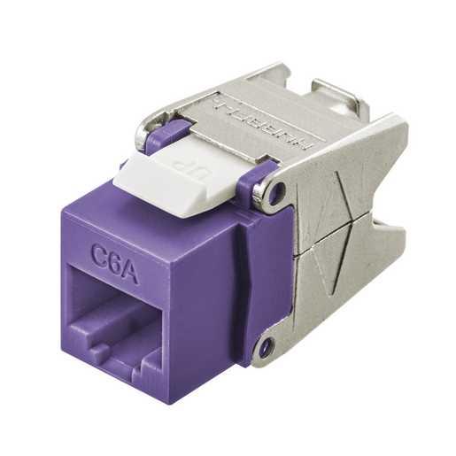 Modular Jack, Cat 6A, Cobra-Lock IDC, UTP, RJ45 Jack, 1000VAC, Purple