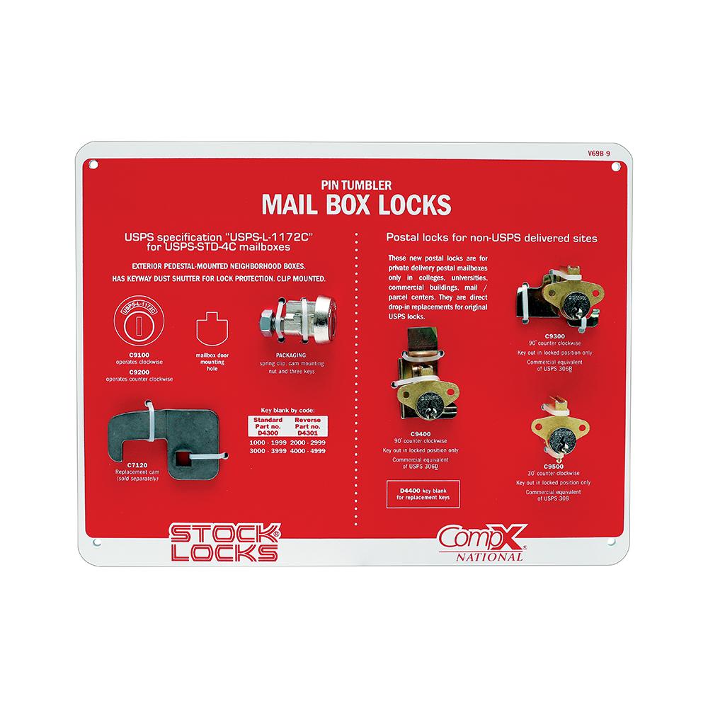 C9500 408 PO BOX LOCK W/CAM/3 KEYS 1K-COMPX STOCK LOCKS