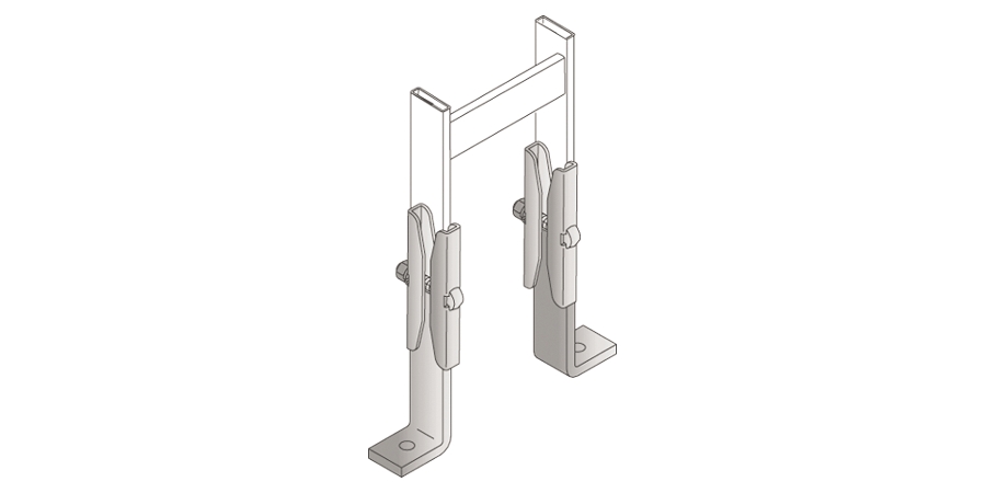 Cable Runway Foot Kit, Steel, Gold, Width 3/8 in. (9.53mm), Height 6 in ...