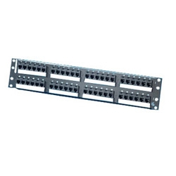 Clarity 6 48-port Category 6 patch panel, six-port modules, 19" x 3.5"