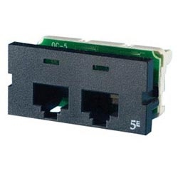 Series II, two-port Clarity 5E,T568A/B, 180 degree, black