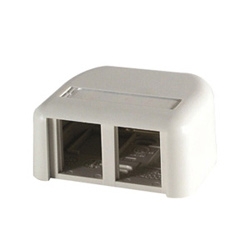 TracJack Plastic Surface Mount Box for two modules, Fog White