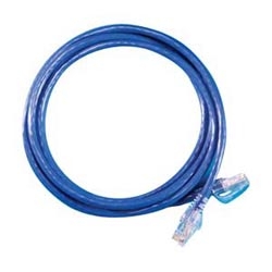 Modular patch cord, Cat 6, four-pair, AWG stranded, PVC, length 3’, blue