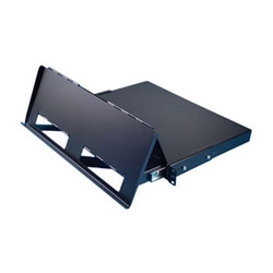 Folding Keyboard Shelf, 19 W x 7&quot; H x 15.5&quot; D, 1 rack unit, black
