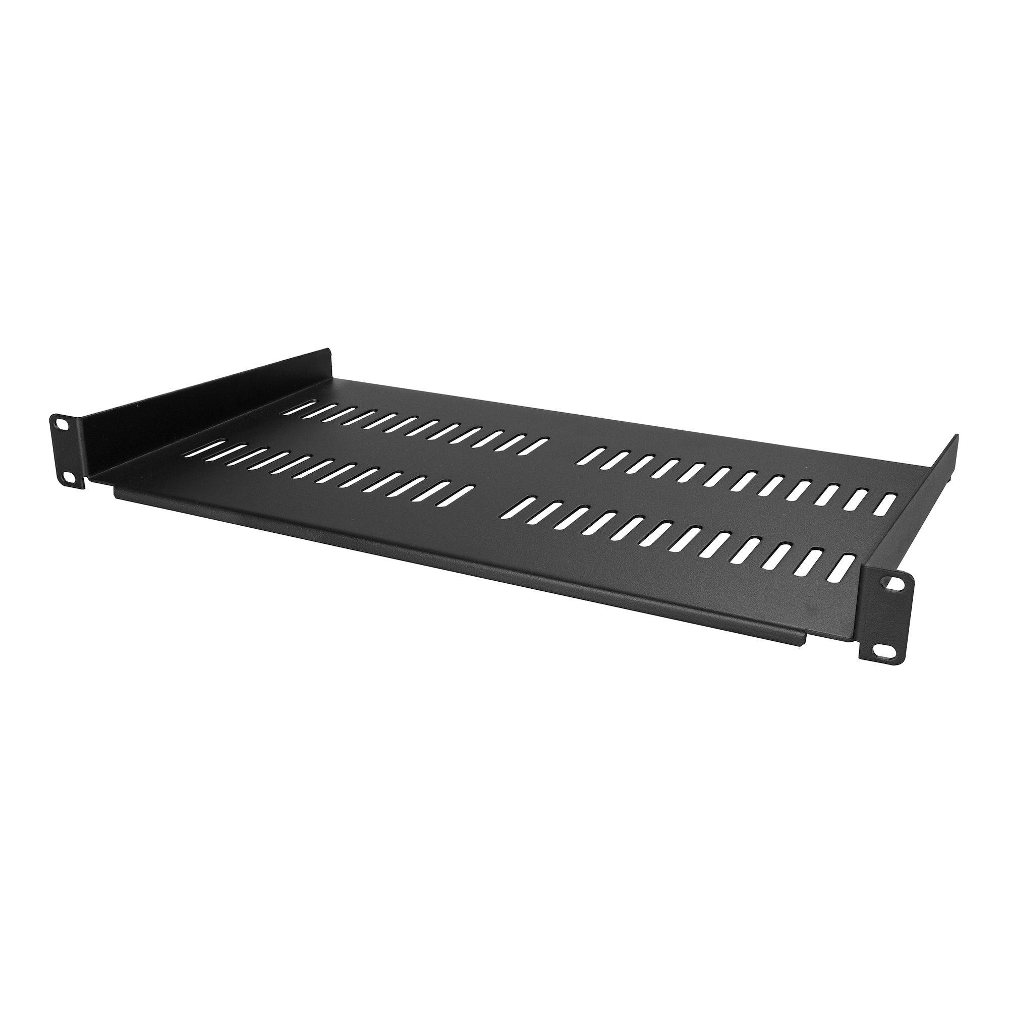 VENTED 1U RACK SHELF - 10IN DEEP - 1U RACK MOUNT SHELF