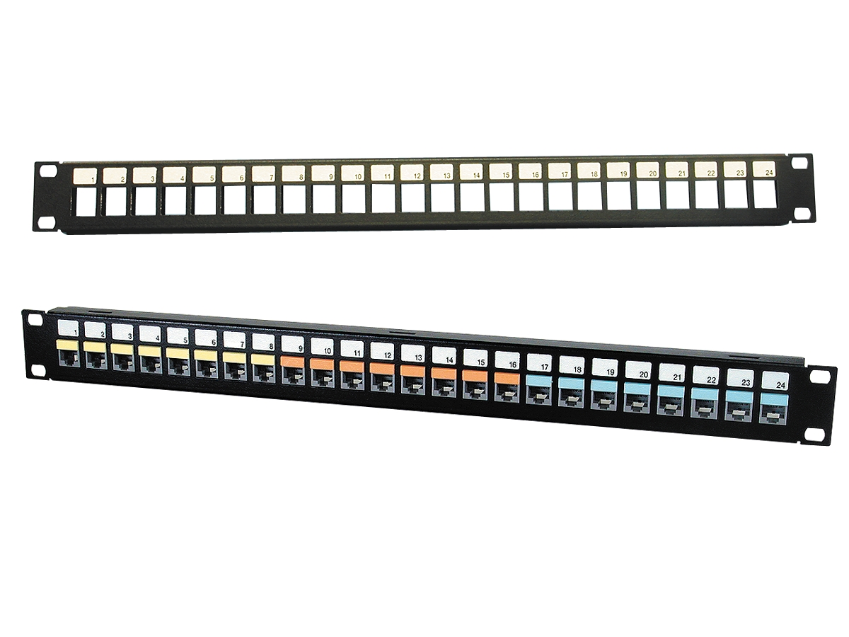 Multimedia Panel, Black, 1 Unit, 48 ports