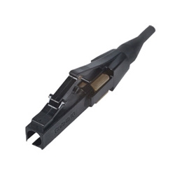 Unicam High-performance Connector, LC, 50 µm Multimode (OM2), Ceramic Ferrule, Logo, Single Pack, Black Housing, Black Boot
