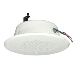 Beam Mount Loudspeaker System, 8" O.D. Speaker, 5 W-25/70 V Transformer, White Powder Coat Finish