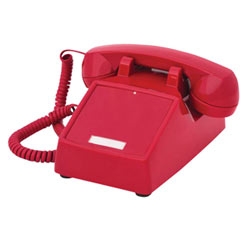 Cortelco No Dial Desk Telephone in Red