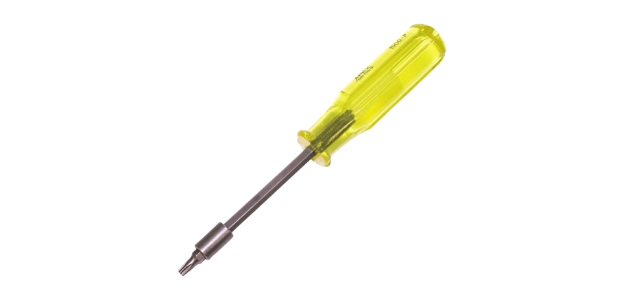 Tamper-Proof Screwdriver, Yellow Handle