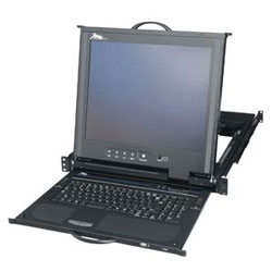 1 Space (1-3/4) Rackmount 17 Lcd Monitor With Keyboard And Touch Pad And 8 Port Kvm Switch