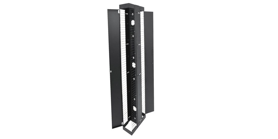 Dual Cable Duct,Black,WxHxD: 6 x 83.7 x 22.3 in.,45U Rack